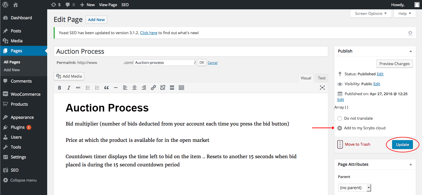 WordPress Admin GF
